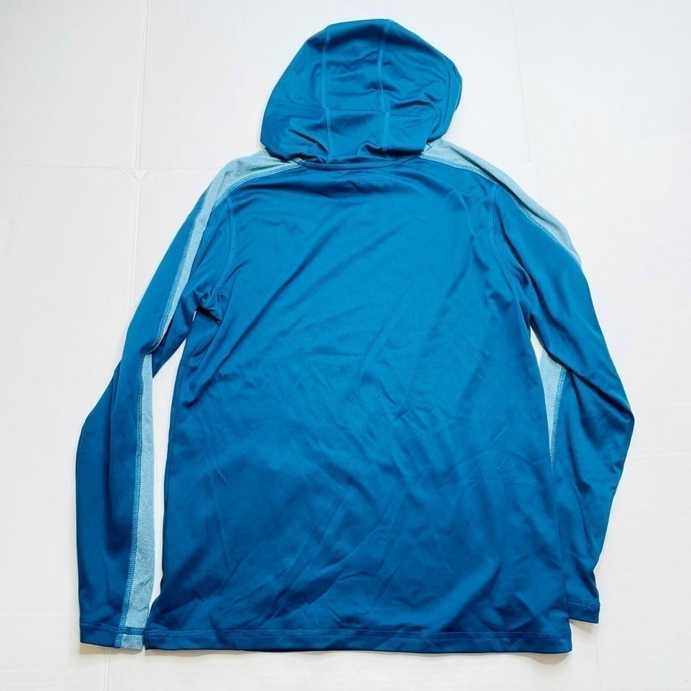 UNDER Armour HeatGear Loose Fit Youth Blue Graphic Logo Athletic Pullover Hoodie - Picture 9 of 11